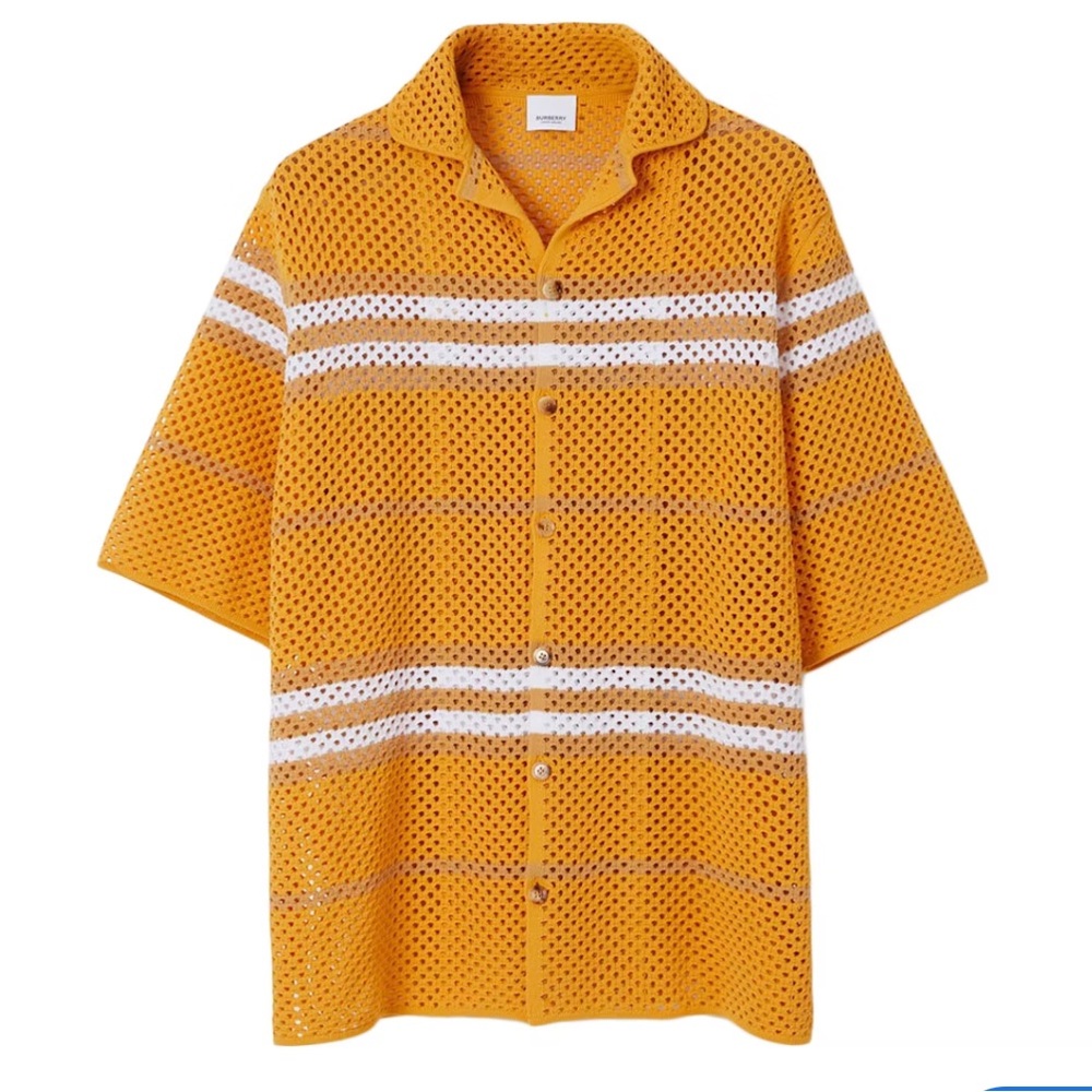 Burberry Malet Pointelle Knit Button Shirt (US M Small)